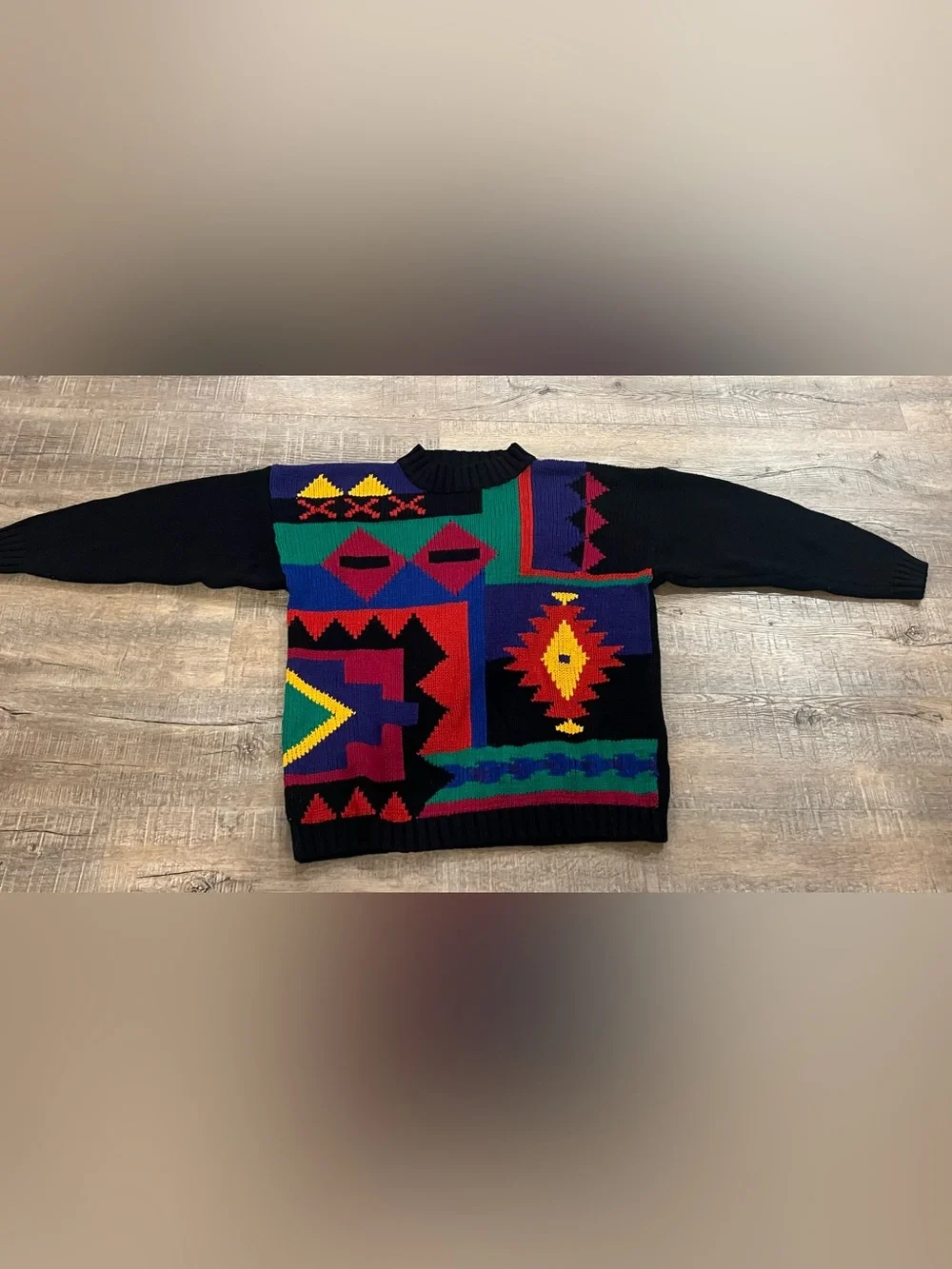 Vintage xxl international sportswear co  Sweater Black with Multicolor woman men